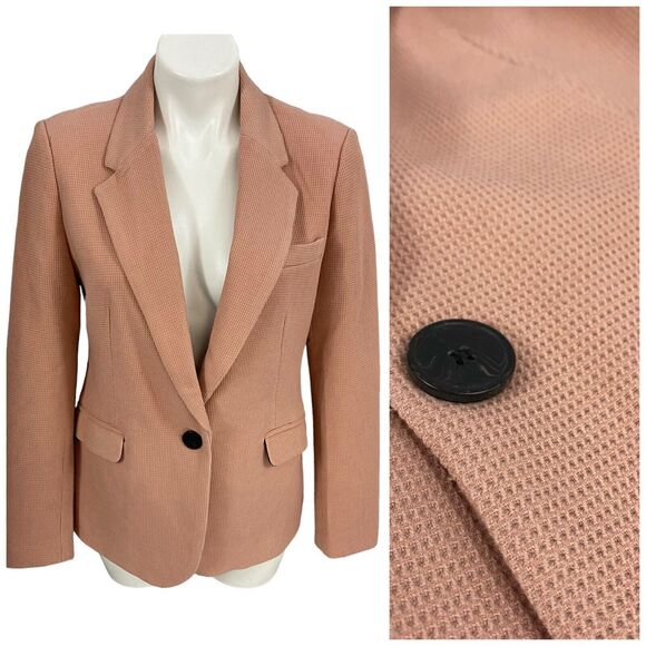 Philosophy Blazer Womens Size 6 Rose Taupe Textured Knit Work Office Jacket - Picture 8 of 16